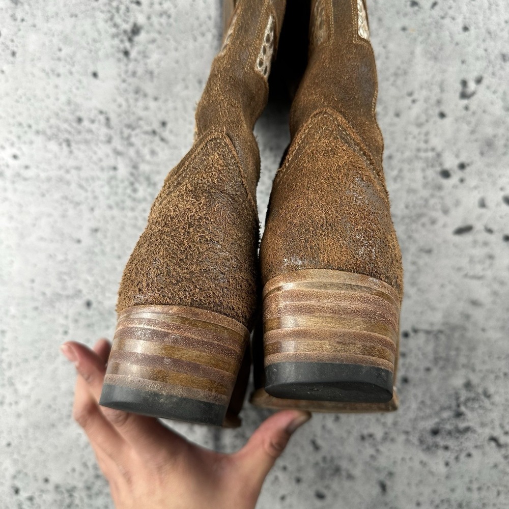 Frye Daisy Duke Python Studded Western Boots Cowg… - image 4